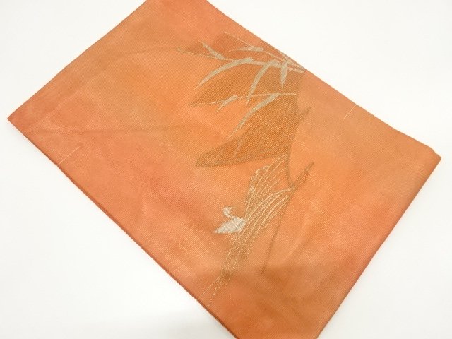 JAPANESE NAGOYA OBI / UNUSED / WOVEN BIRD